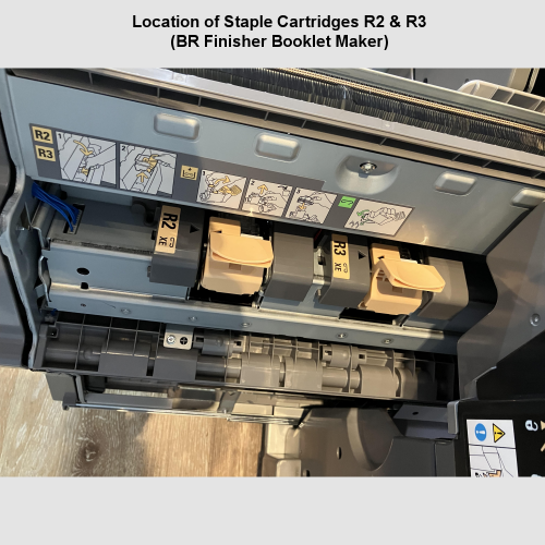 Location of STaple Cartridge in the BR FInisher Booklet Maker