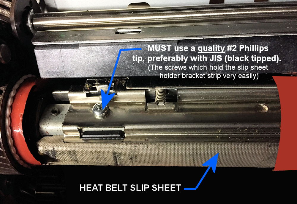 7525 heat belt slip sheet cutaway view