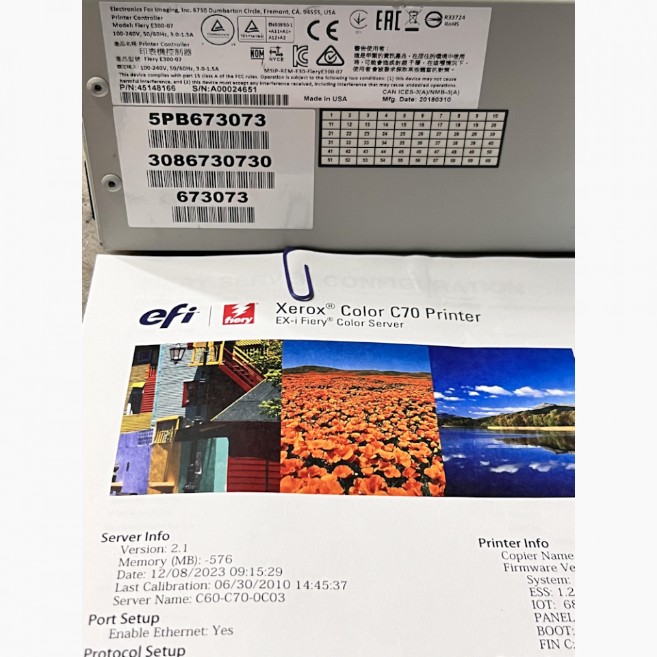 EFI - FIERY (Model 5PB w/ V2.1 software) Controller - Refurbished