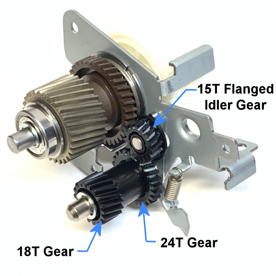 Fuser Drive Gear Bracket Repair Kit (15T, 18T, & 24T Gears) for