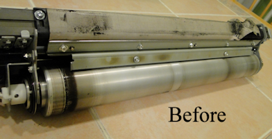 V80 Heat Belt Drive Roll Before Cleaning